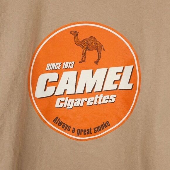Vintage Camel Cigarettes T Shirt Mens Size XL Beige 90s Promo Made In USA - Picture 4 of 7